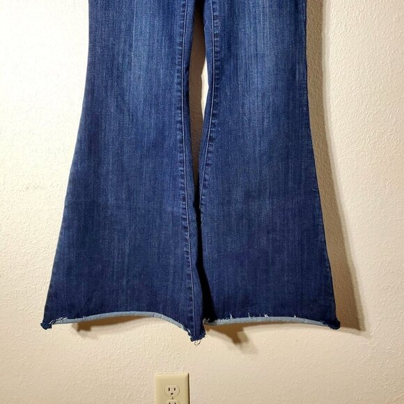 Judy Blue Womens Pull on Super Flare Jeans Size 7/28 Denim Raw Hem JB88136 - Picture 7 of 14